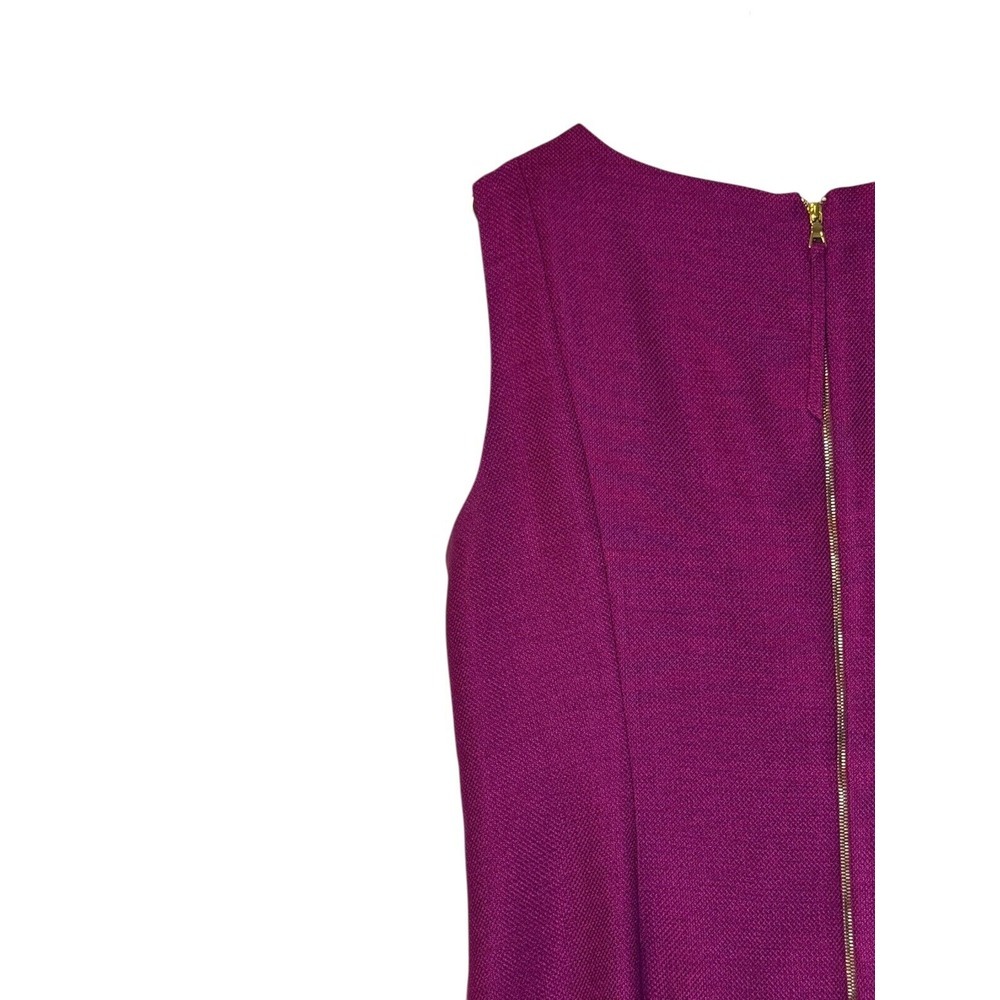 Kay Unger Women Shift Dress Lined Sleeveless Gold Shoulder Fuchsia Pink‎ 14 - Picture 9 of 11